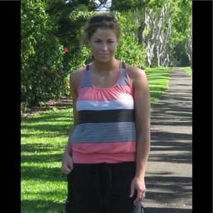 Colorblock tank top with floral racerback